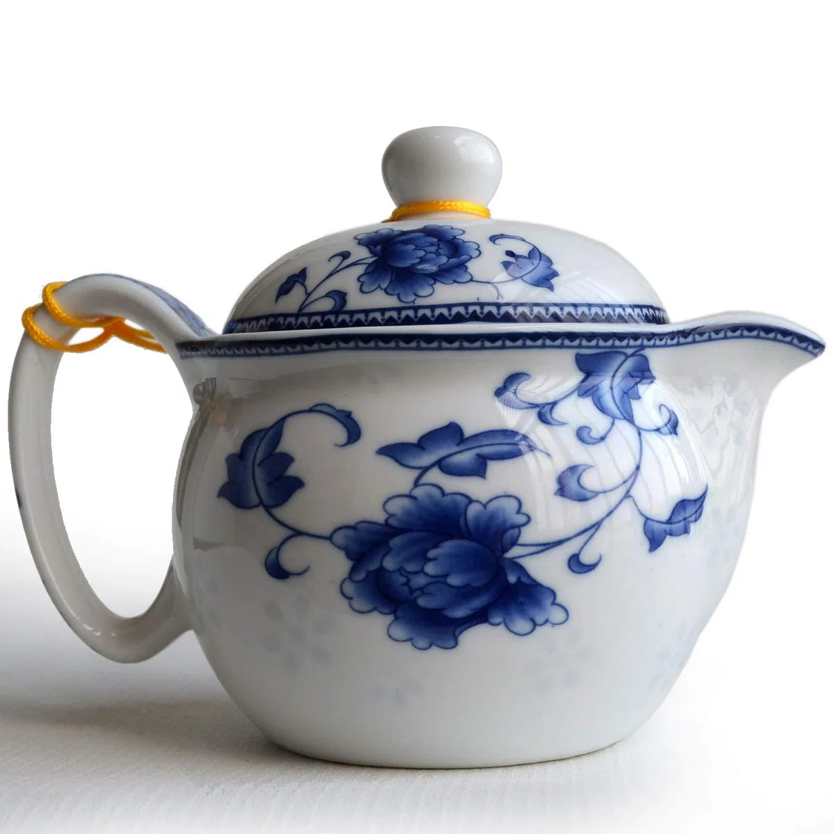 Tetera de 350 m de porcelana azul de porcelana de acero inoxidable para filtración, infusor de té