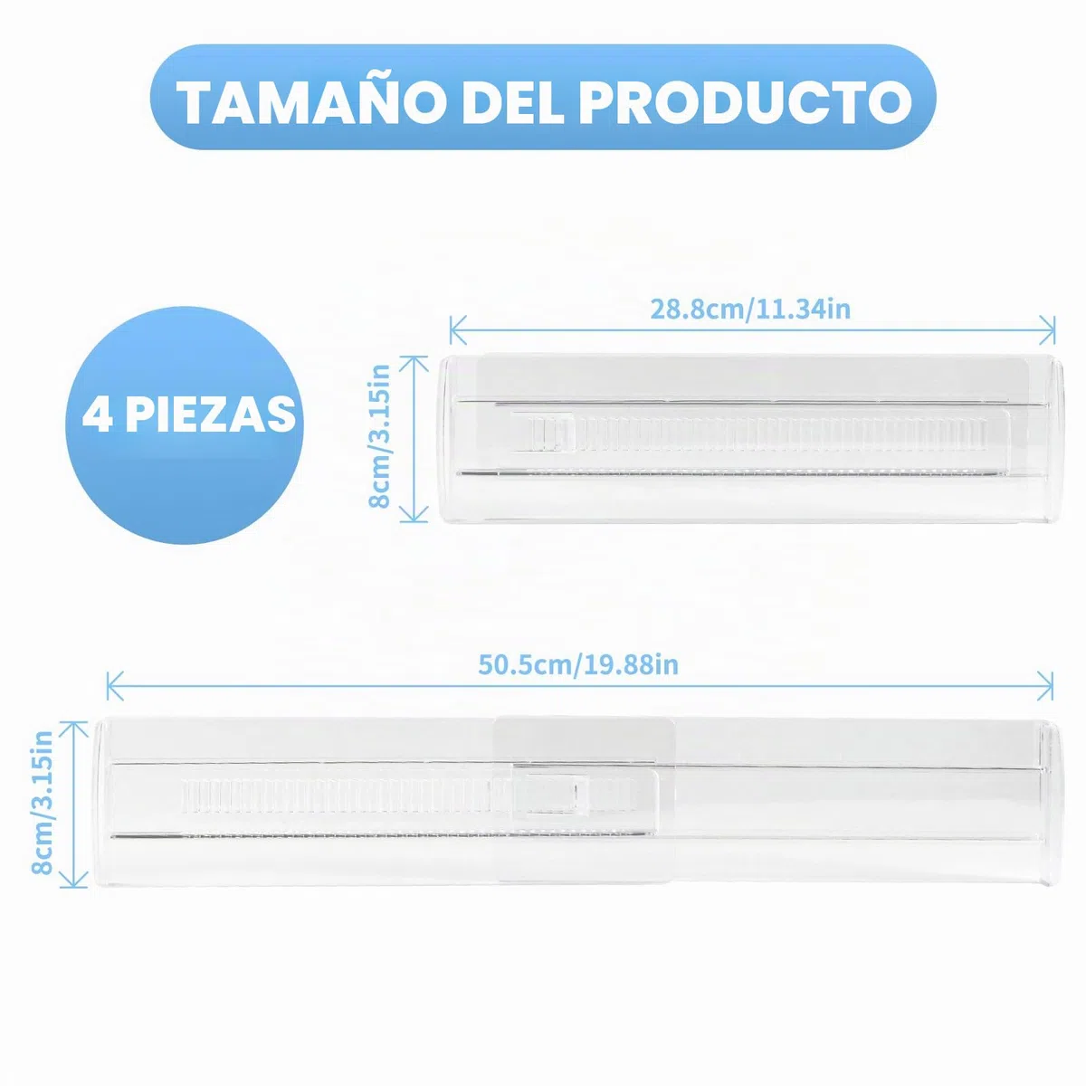 Separadores de Cajones Ajustables, Juego de 4 Divisores de Organizador Cajones Transparente Cajones Extensibles de Plástico para Tocador Armario Cocina Dormitorio Tamaño 28,8-50cm