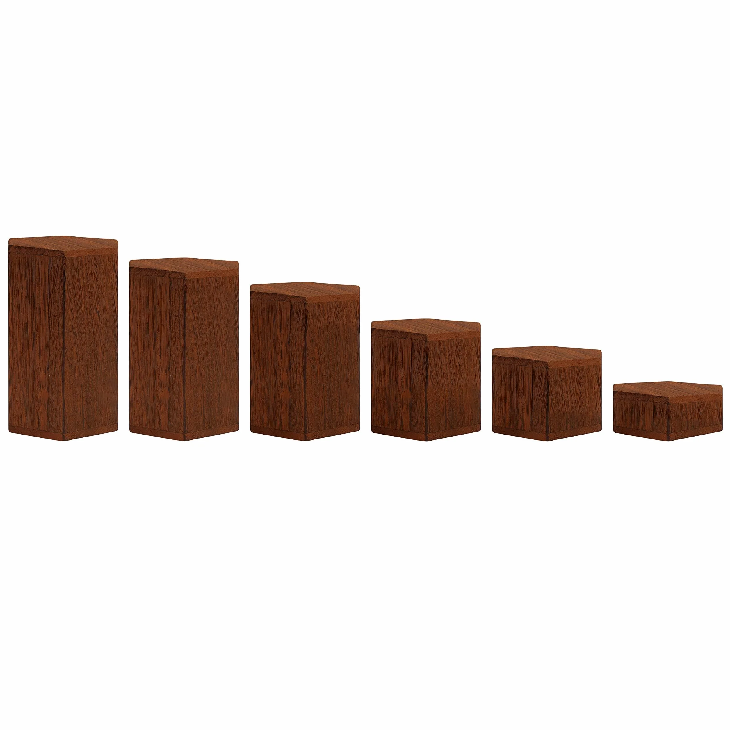 BELLE VOUS Expositor Hexagonal de Madera (Pack de 6) para Repisas y Encimeras - Expositor Miniaturas peldaños para Joyas, Tiendas, Figuras, Cupcakes y Postres