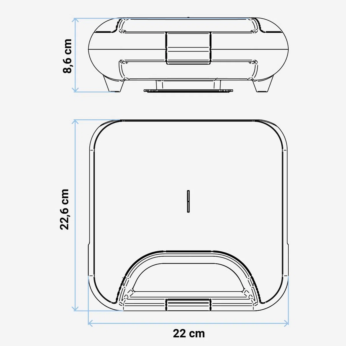 UNIVERSALBLUE Sandwichera Grill Doble 750W Potencia | Placas Antiadherentes, Temperatura Regulable 140-210ºC | Acero Inoxidable, Luz Indicadora, Recogecables | Para 2 Sándwiches, Garantía 3 Años