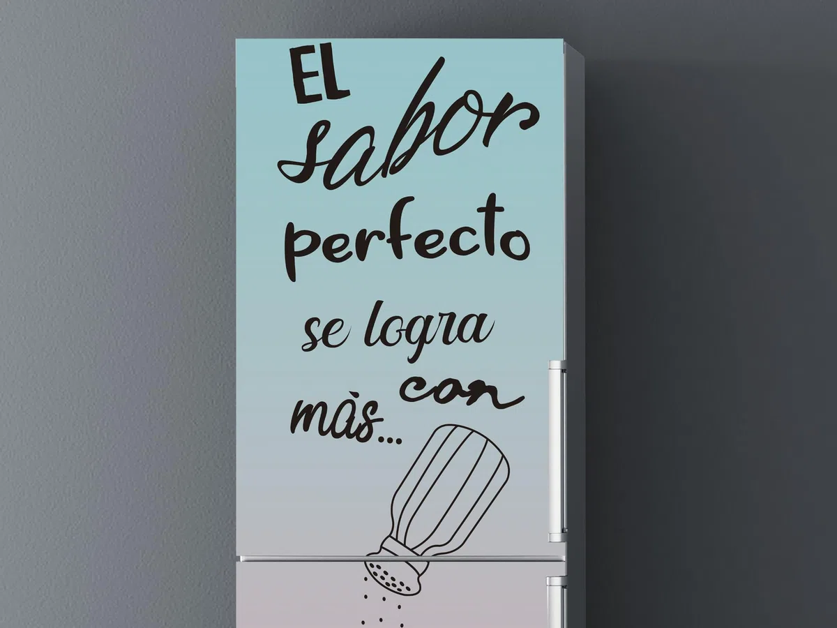 Oedim Vinilo Frigorífico El Sabor 185x60cm | Adhesivo Resistente | Pegatinas de Nevera Económicas y Elegantes | Vinilo Nevera