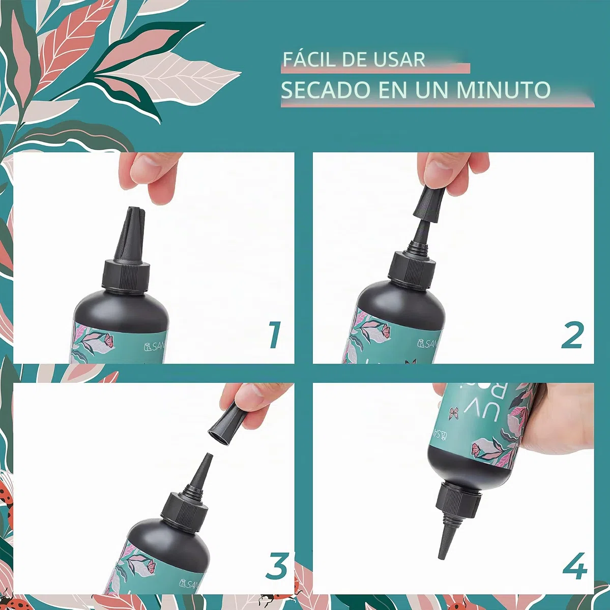 Resina UV 200g Curado de un minuto Tipo duro transparente Resina UV de curado rápido para sello, vaso, pluma, fabricación de joyas de colgantes de aretes DIY