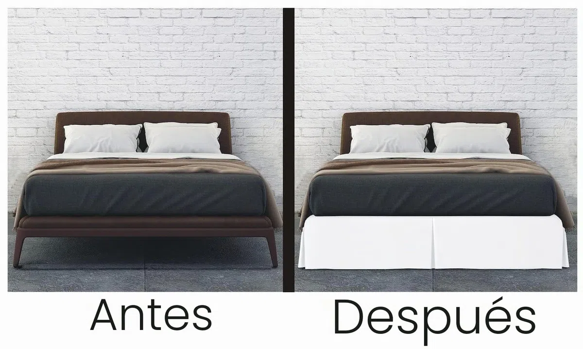 Linen Home Sábana de cenefa plisada de base blanca para cama individual, sábana de faldón de plataforma, microfibra suave cepillada, de fácil cuidado sin necesidad de planchado (individual, blanco)