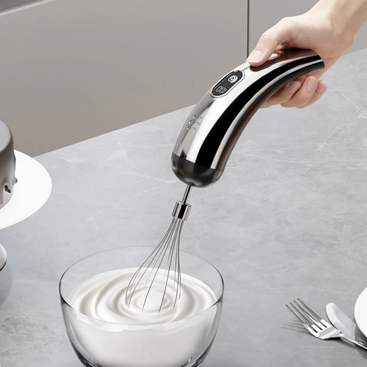 Batidor de Huevos Eléctrico - 5 Velocidades Ajustables Batidora Inalámbrica Varillas Utensilio Cocina - Mezclador de Mano Eléctrico para de Pasteles y Batidos de Proteína - Para Cocinar Hornear Crema