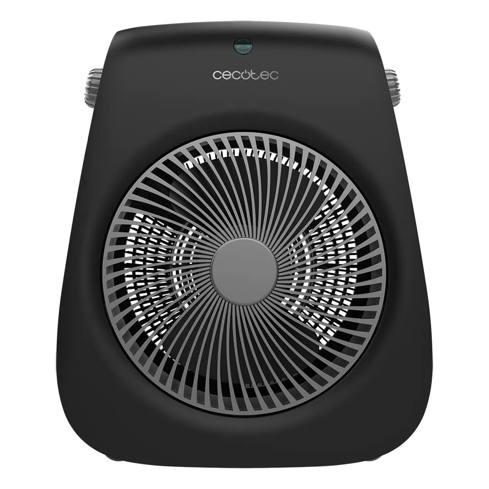 Cecotec Calefactor Eléctrico ReadyWarm 2000 Max Force Black, Termoventilador 2000 W, 2 niveles de potencia y 3 modos de funcionamiento, Sistema de seguridad de sobrecalentamiento, 20 m2