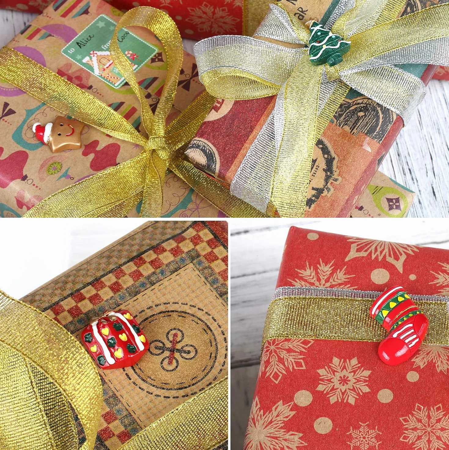 Kesote 30 Piezas de Mini Adornos Navideños de Resina Papá Noel, Sonajero, Árbol de Navidad, Muñeco de Nieve, Miniaturas de Navidad para Regalo, Parcela, Tarjetas de Felicitación