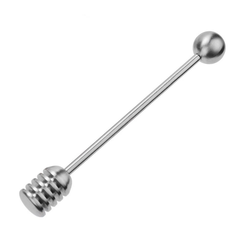 Shuxy Cuchara de miel Acero inoxidable 304 Miel y cucharón de jarabe Stick Server Spoon Stirrer Varita de mango recto para recipientes Pot Jar - 6.3 pulgadas