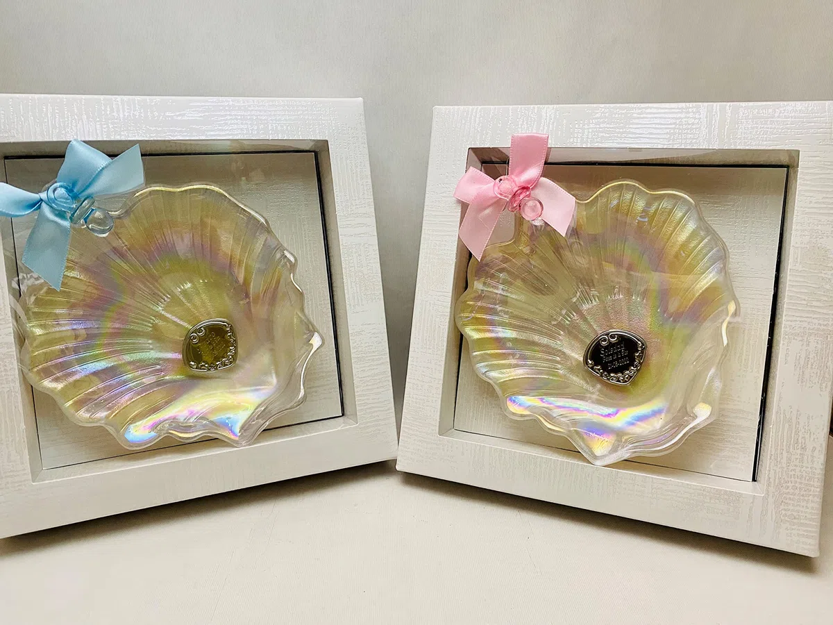 Concha bautizo PERSONALIZADA cristal nacarado con nombre niño o niña y fecha