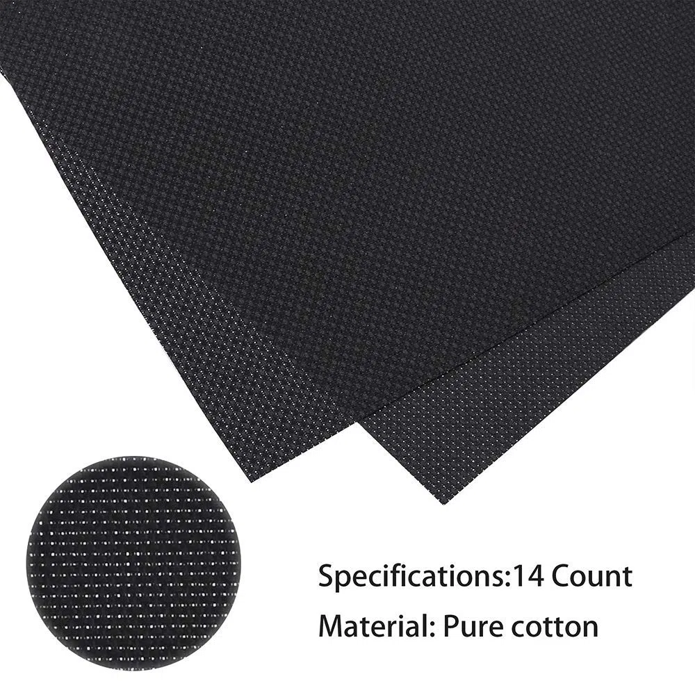 Caydo 2 piezas de tela para punto de cruz, 14 Count, Aida, 63,5 x 45,7 cm, Negro
