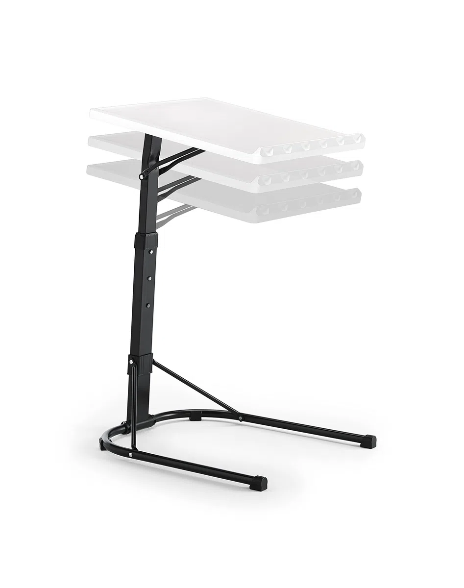KITHOME - Mesa Plegable Auxiliar con Altura Ajustable, 43x43x63/68/73cm, Blanco