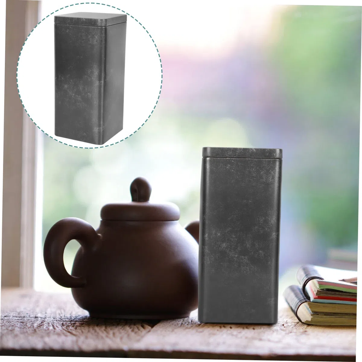 Tarro Hermético de Hojalata para Té Suelto Diseño Retro y Tapa Sellada Reutilizable Adecuado para Almacenamiento en Espacios Domésticos y Cocina