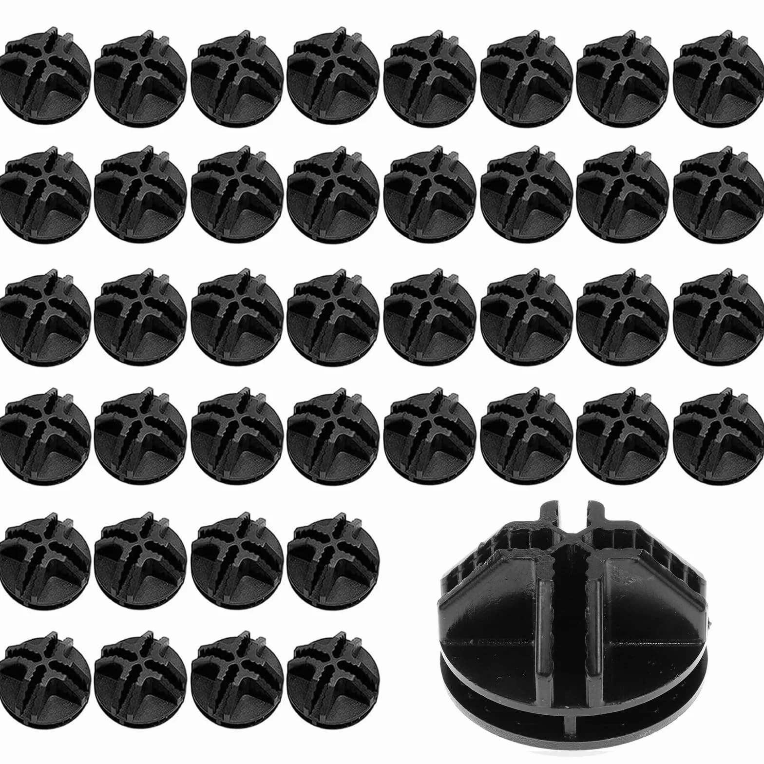 Conector de Cubo de Rejilla, 40pcs Estantería Modular, Conectores de Plástico para Almacenamiento, Negro