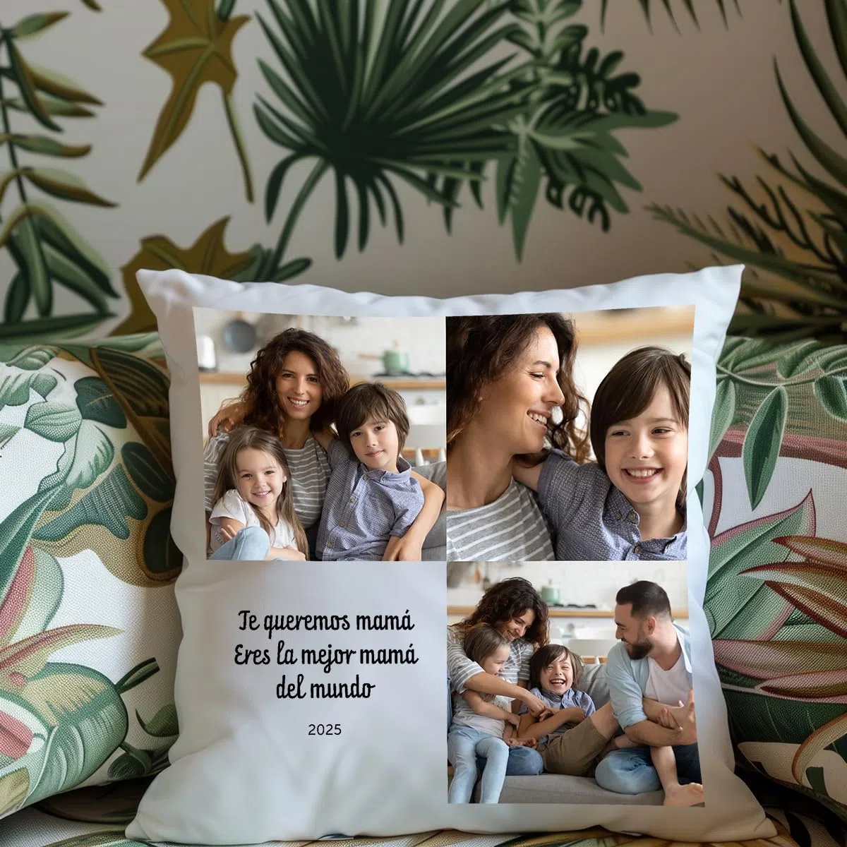 CALLE DEL REGALO Cojín Personalizado con Foto | Incluye Relleno | 40 * 40 cm (con Fotos y Texto)