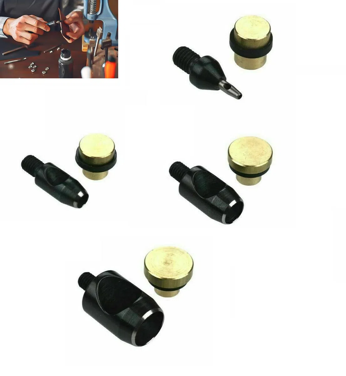 ISTA TOOLS Herramienta de perforación profesional de 2 piezas, perforadora, pipa perforada para prensa de ojales, prensa de husillo, para perforar y perforar cuero, fieltro, etc. (rosca de 7 mm