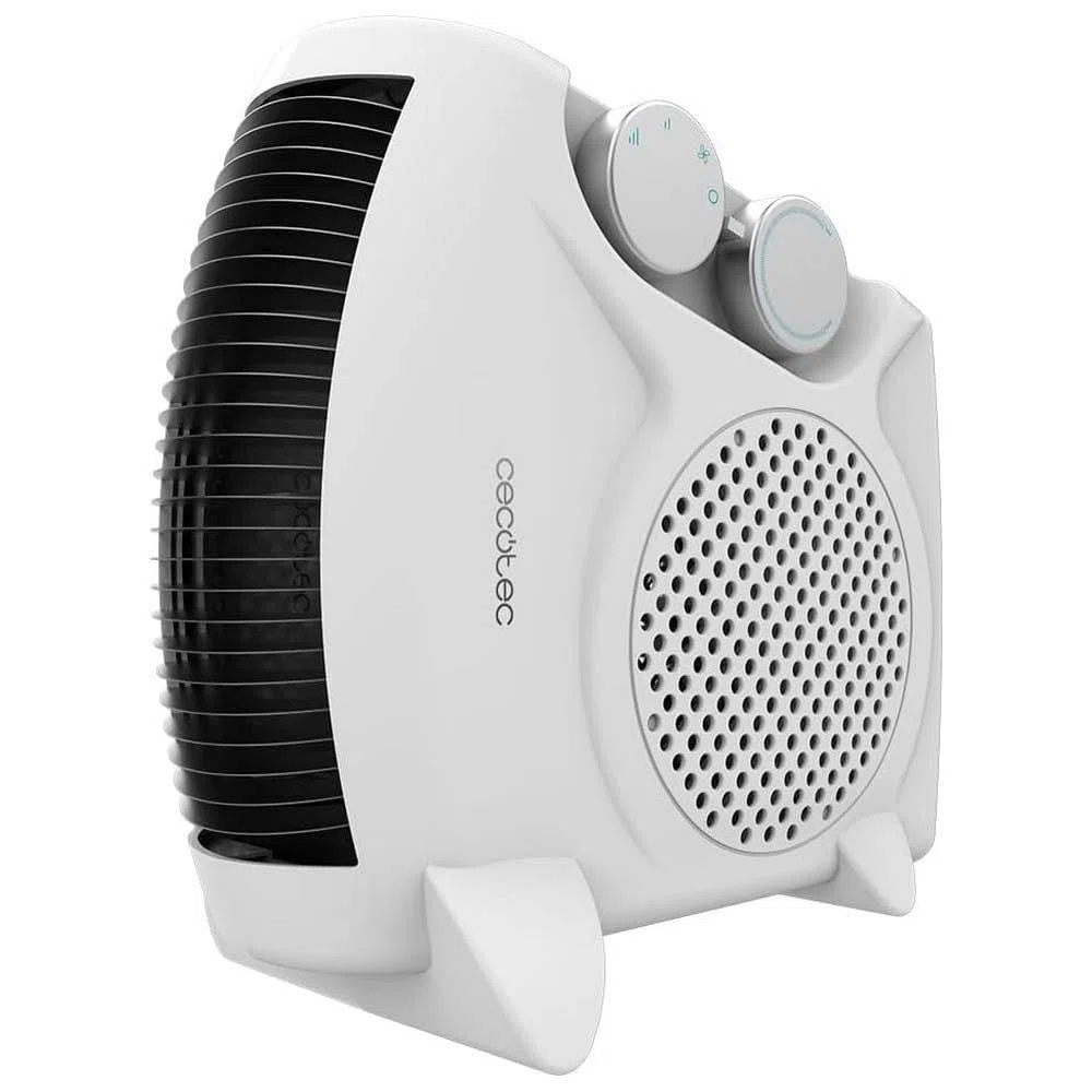 Cecotec Calefactor Eléctrico Bajo Consumo ReadyWarm 2000 Max Dual White. Termoventilador de 2000 W, Oscilación de 65º, 3 Modos, Termostato Regulable, Área de Cobertura 20 m2, Blanco