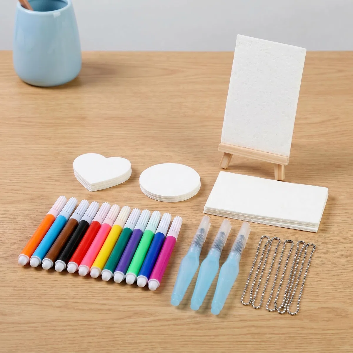 Kit de Pintura con Textura de Espuma 42 Piezas - Magic Puffy Paint para Niños, Papel de Pintura con Textura de Espuma 3D y 12 Marcadores de Acrílico