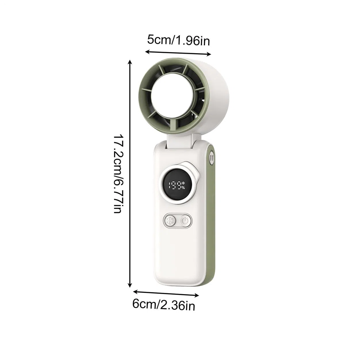 Ventilador portátil – Mini dispositivo de enfriamiento, enfriador de aire con pilas recargables, niveles de velocidad ajustables, generador de personal, para viajes de verano