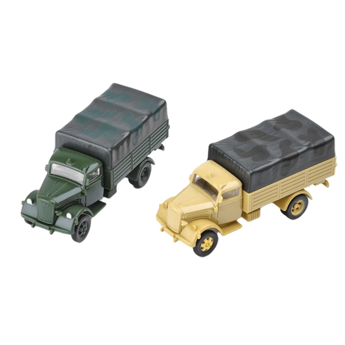2 Piezas Camión Armado Vehículo Tanque Chariot Modelo Militar Plástico para Montaje Fácil Detalles Coleccionistas Adecuado para
