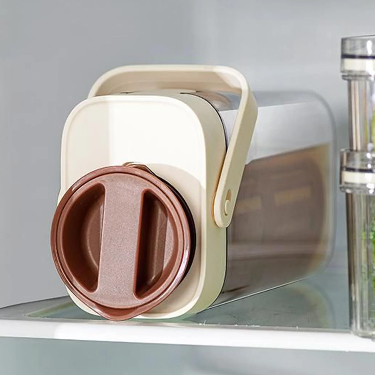 Jarra Para Café Frío - Jarra Para Té Con Capacidad Generosa Y Filtro Permeable Resistente Con Asa Y Tapa, Recipiente Sin Fugas Para Preparar Bebidas Refrescantes,Recipiente Resistente Que Ahorr