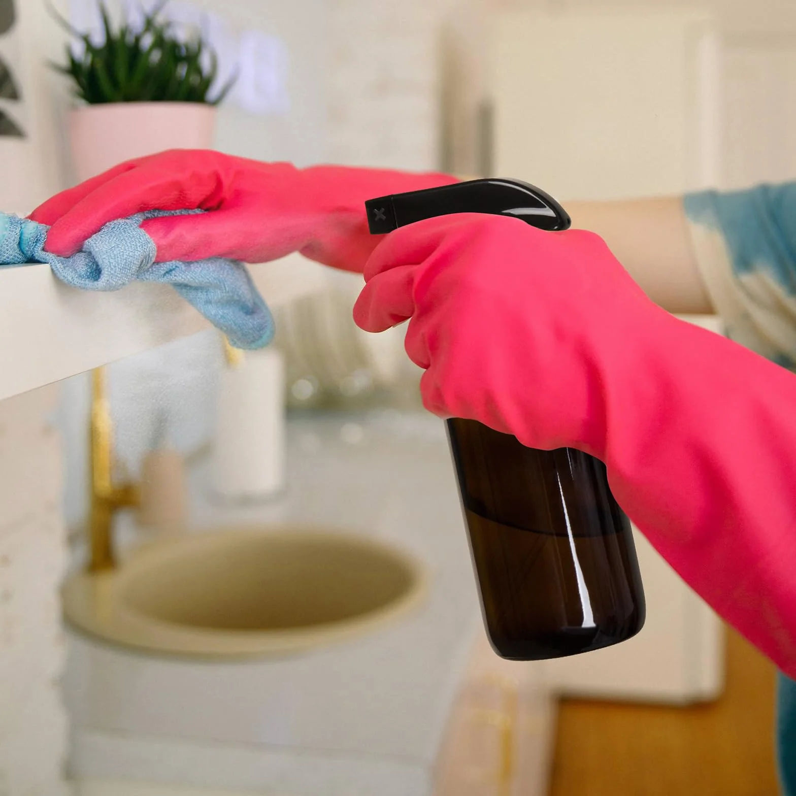 Botellas de vidrio vacías ámbar de 500 ml para limpieza, botella de spray de agua de niebla para cabello, jardinería y aceites esenciales, pulverizador de gatillo ajustable con ajustes de