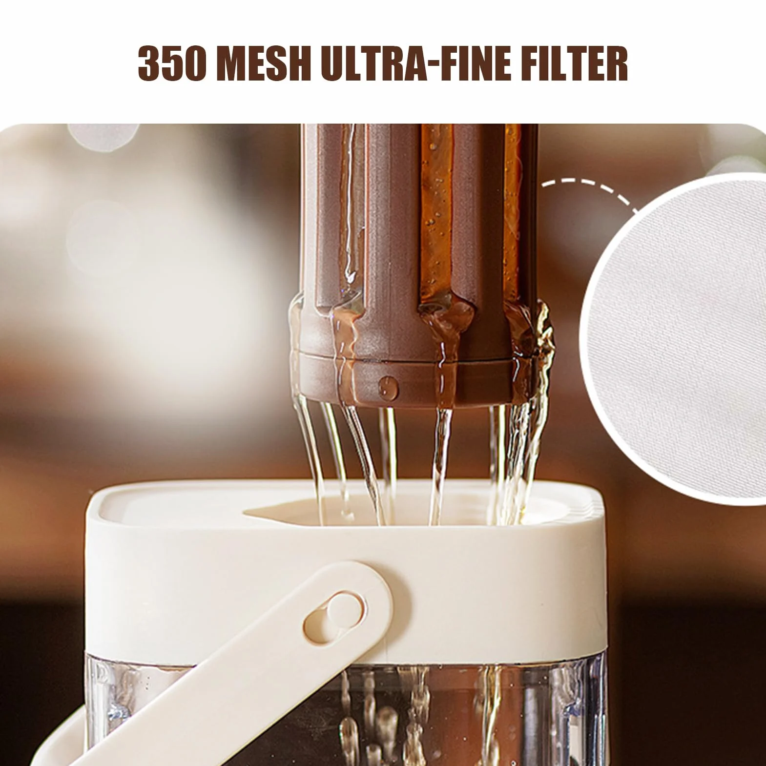 Jarra Para Café Frío - Jarra Para Té Con Capacidad Generosa Y Filtro Permeable Resistente Con Asa Y Tapa, Recipiente Sin Fugas Para Preparar Bebidas Refrescantes,Recipiente Resistente Que Ahorr