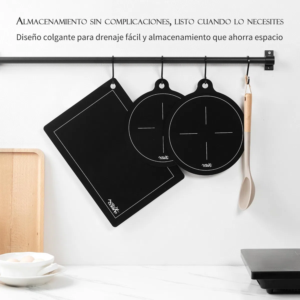 ACTIV Cuisine Protector Placa induccion, Alfombra Protectora Resistente al Calor, de Silicona y Fibra de Vidrio, Protege la Placa de inducción contra arañazos y Quemaduras, 4 Piezas