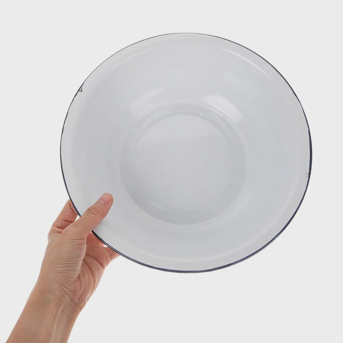 Palangana Esmaltada Grande 36 CM, Cuenco Multifunción para Cocina Tradicional, Lavado de Frutas y Amasado, Superficie Lisa Fácil de Limpiar