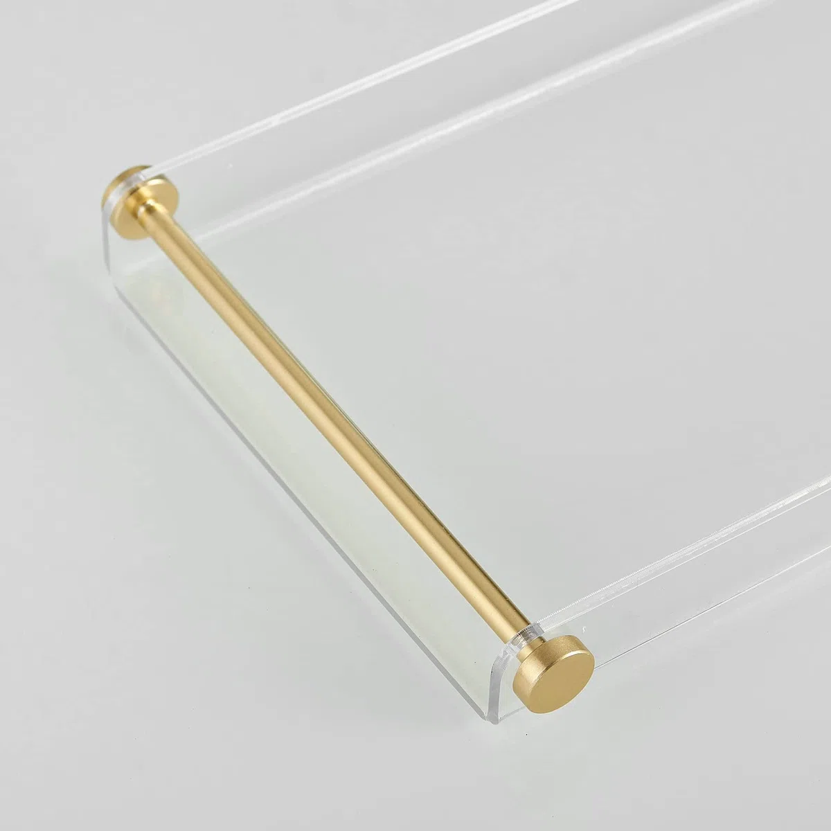 Beelee Estante de Bandeja de bañera - Estante de Bandeja de acrílico Transparente, con Pista Dorada, para Colocar Libros, teléfonos, Velas, Vin - Accesorios de baño Impermeables Caddy, BA0011G