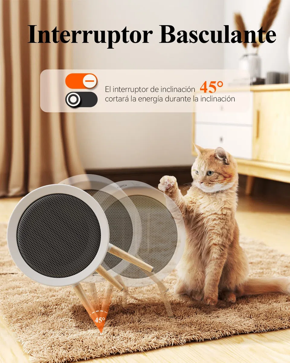 Gaiatop Pequeño Calefactor Bajo Consumo, Calefactor Eléctrico 1000W/600W, Calefactor de Aire Caliente Cerámico PTC 2s con Protección contra Sobrecalentamiento y Vuelco, Ideal para Dormitorio u Oficina
