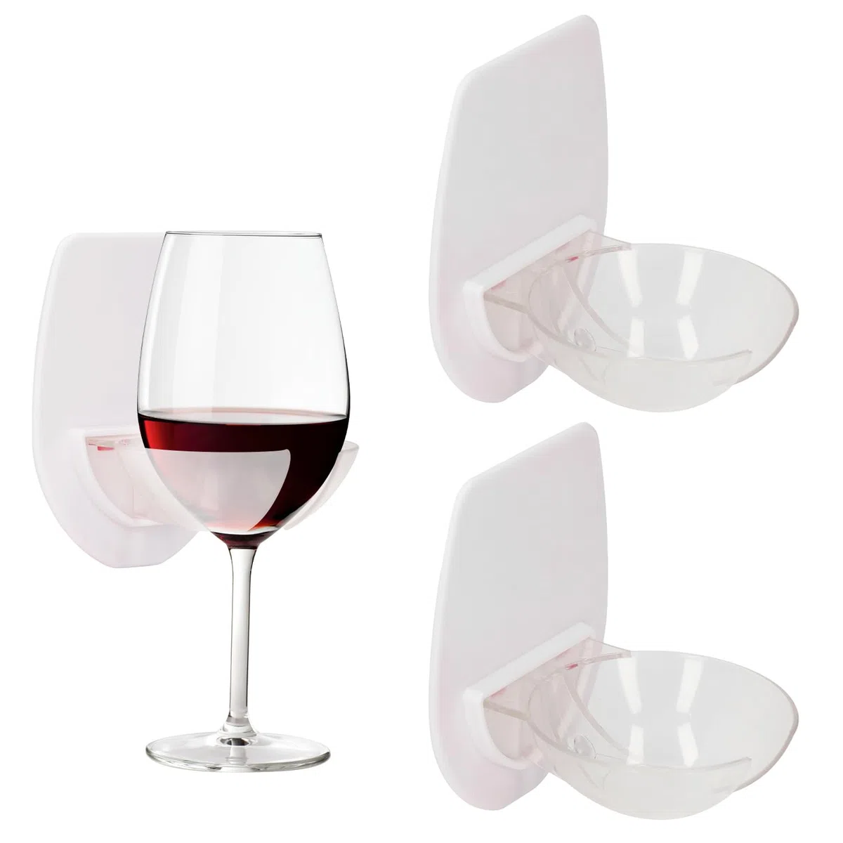 Portavasos de Vino de Plástico de 2 Piezas, Ventosa de Baño para Copa de Vino para Vino de Cerveza, Portavasos de Vino Portátil Montado en La Pared Portavasos para Ducha Portavasos de Baño Romántico