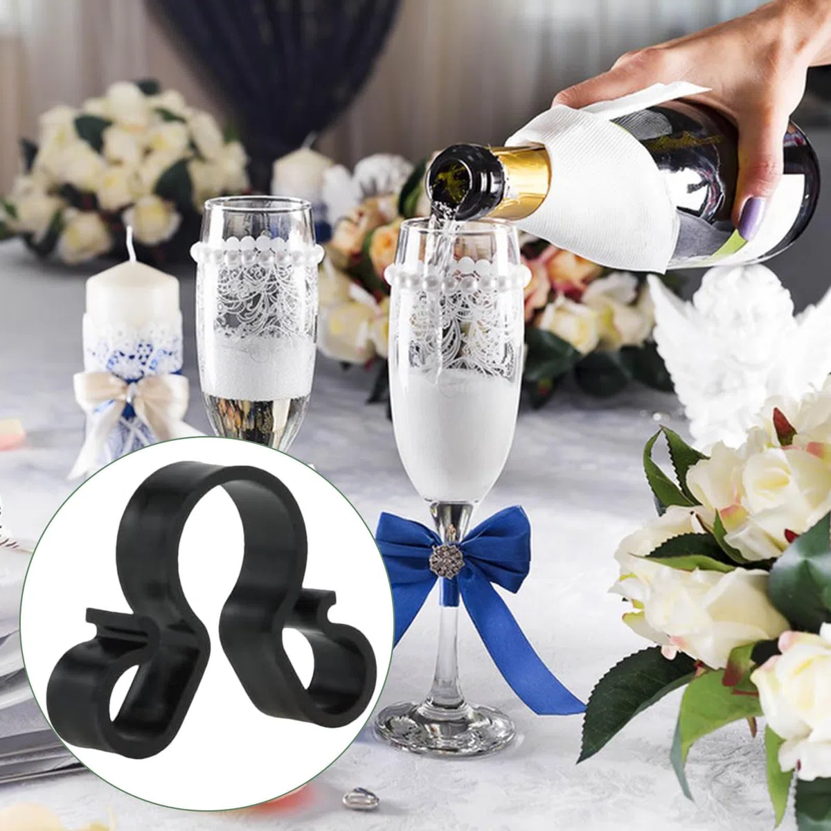 Bengala para botella de champán, multifuncional, clips de bengala para velas, bodas, cumpleaños, celebraciones, ceremonias, clubes, hogar, cocina
