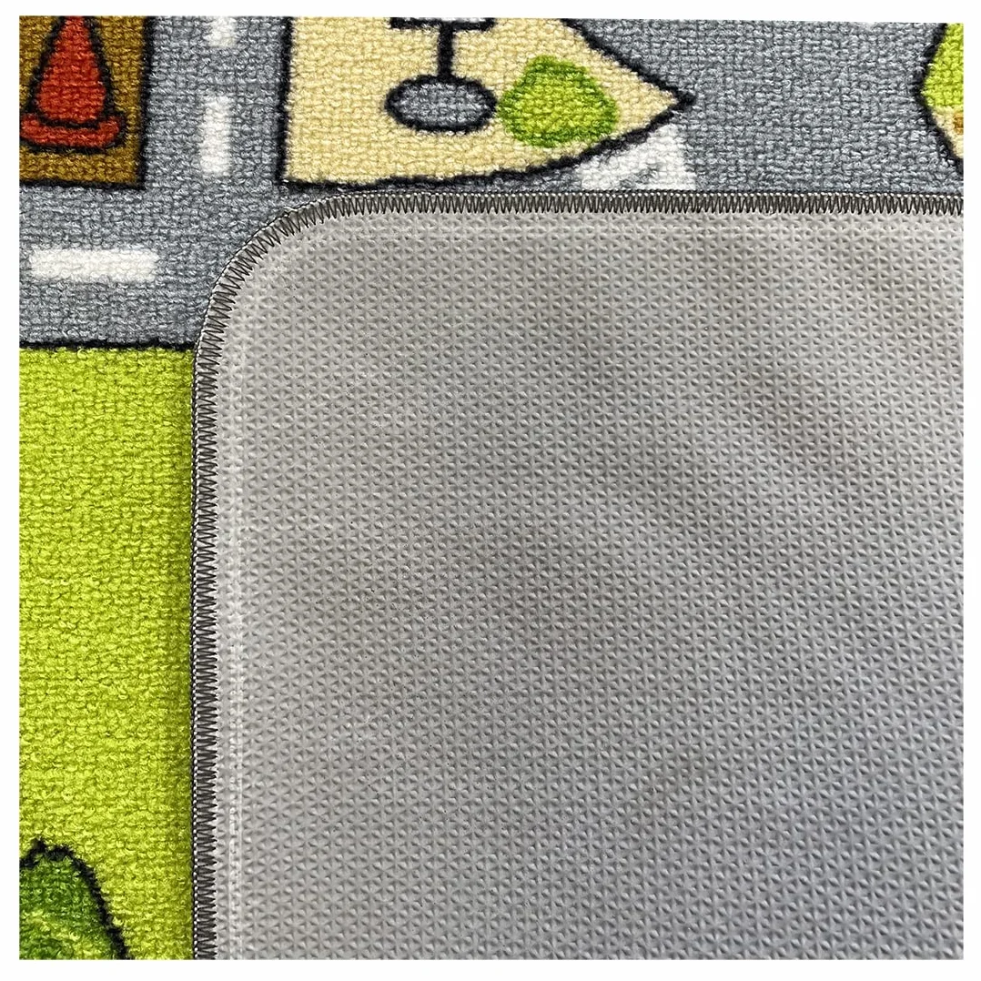 Acomoda Textil – Alfombra Infantil Ciudad Carretera para Jugar con Coches. Alfombra Antideslizante, Plegable y Acolchada. (Modelo B, 90x133 cm)