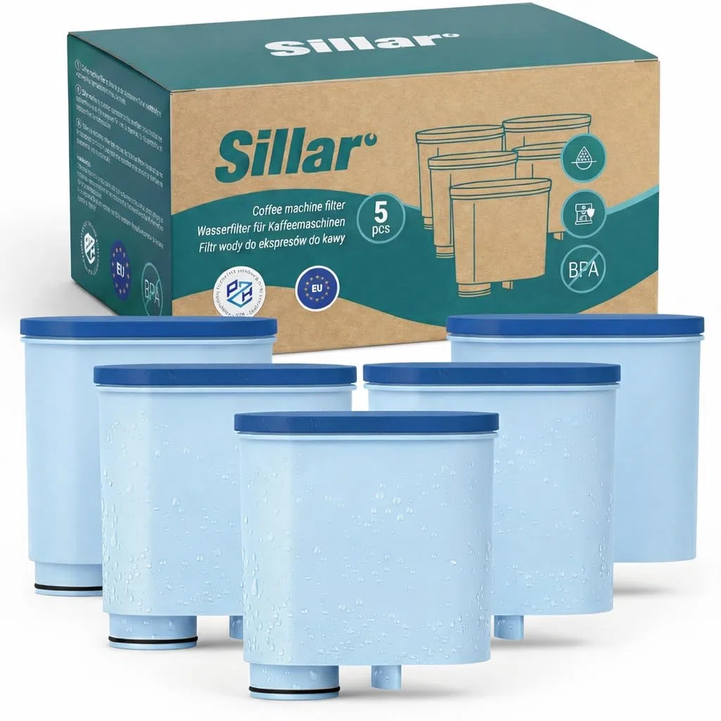 Sillar Cartucho de Filtro de Agua compatible con Philips AquaClean CA6903/10 & CA6903/22 – para Cafetera Automática, LatteGo & Saeco – Protección Antical y Mejor Sabor – Set de 5