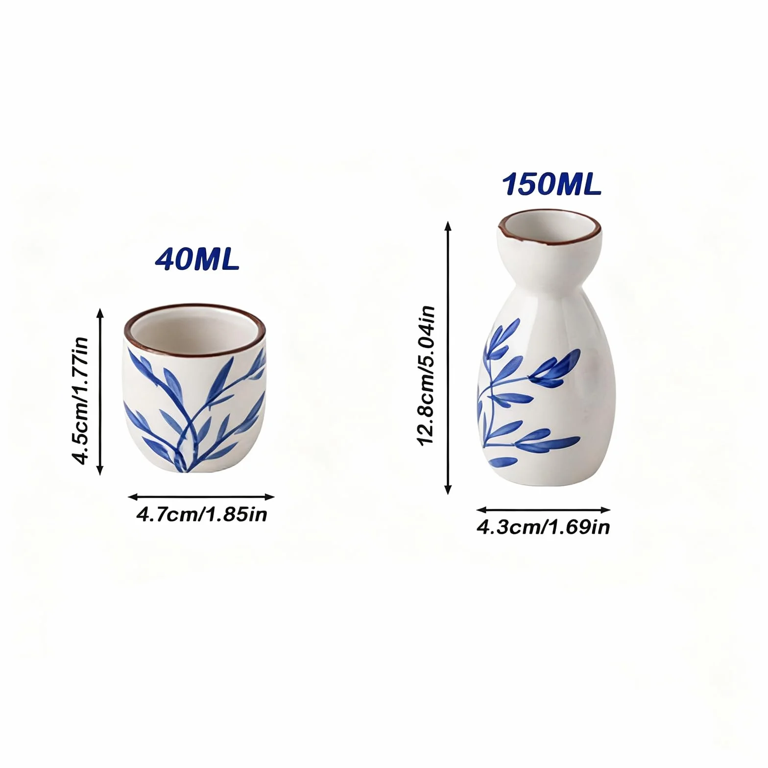 5 Piezas Sake Set, Botella de Sake Porcelana Cups, Juego de Sake Japonés Tradicional, para Restaurantes de Té, Casas de Té Y para Beber Té A Diario (Blanco)