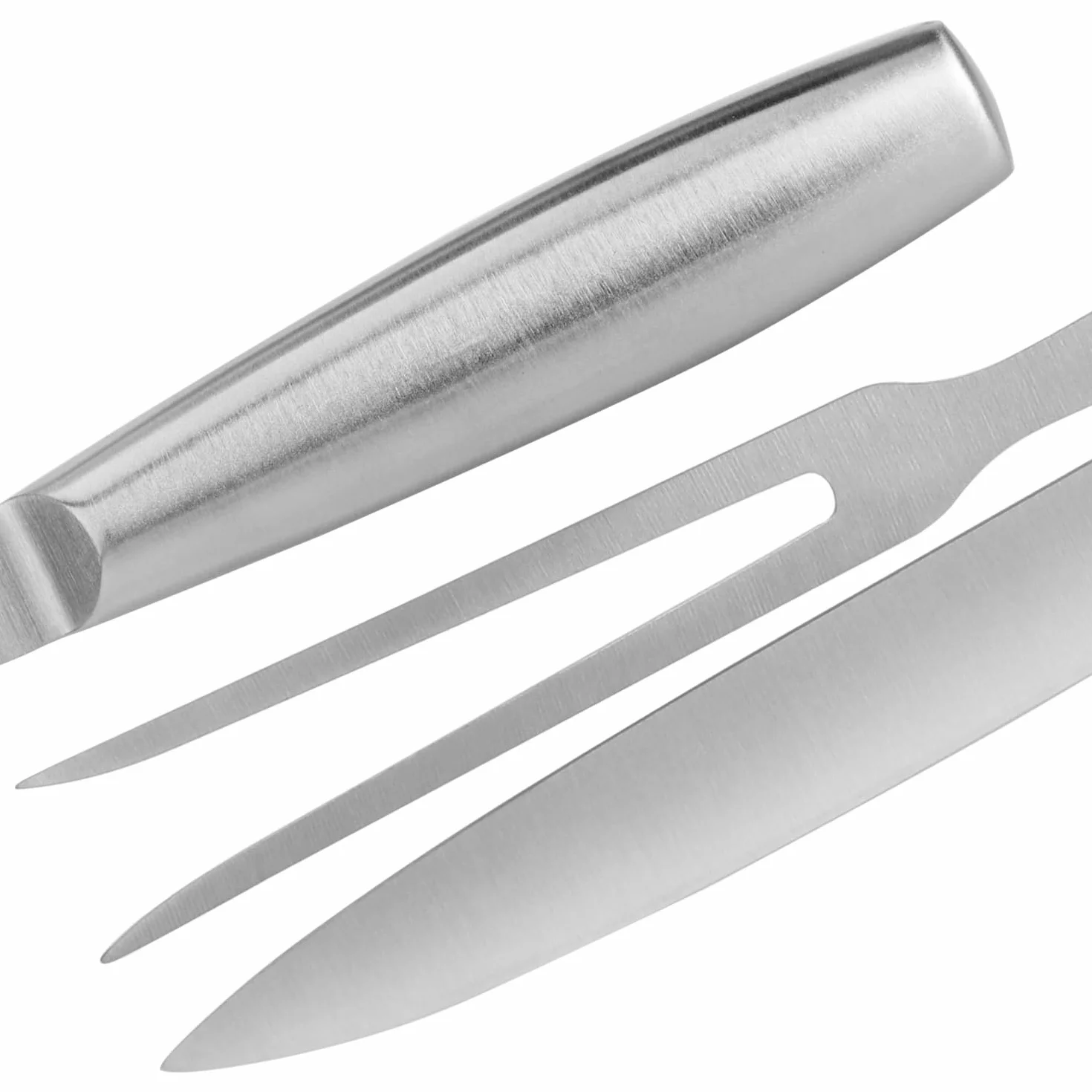 Juego de trinchar de 2 piezas - Utensilios para barbacoa de acero inoxidable - Cuchillo para carne y tenedor para carne - Tenedor para asar - Accesorios de cocina