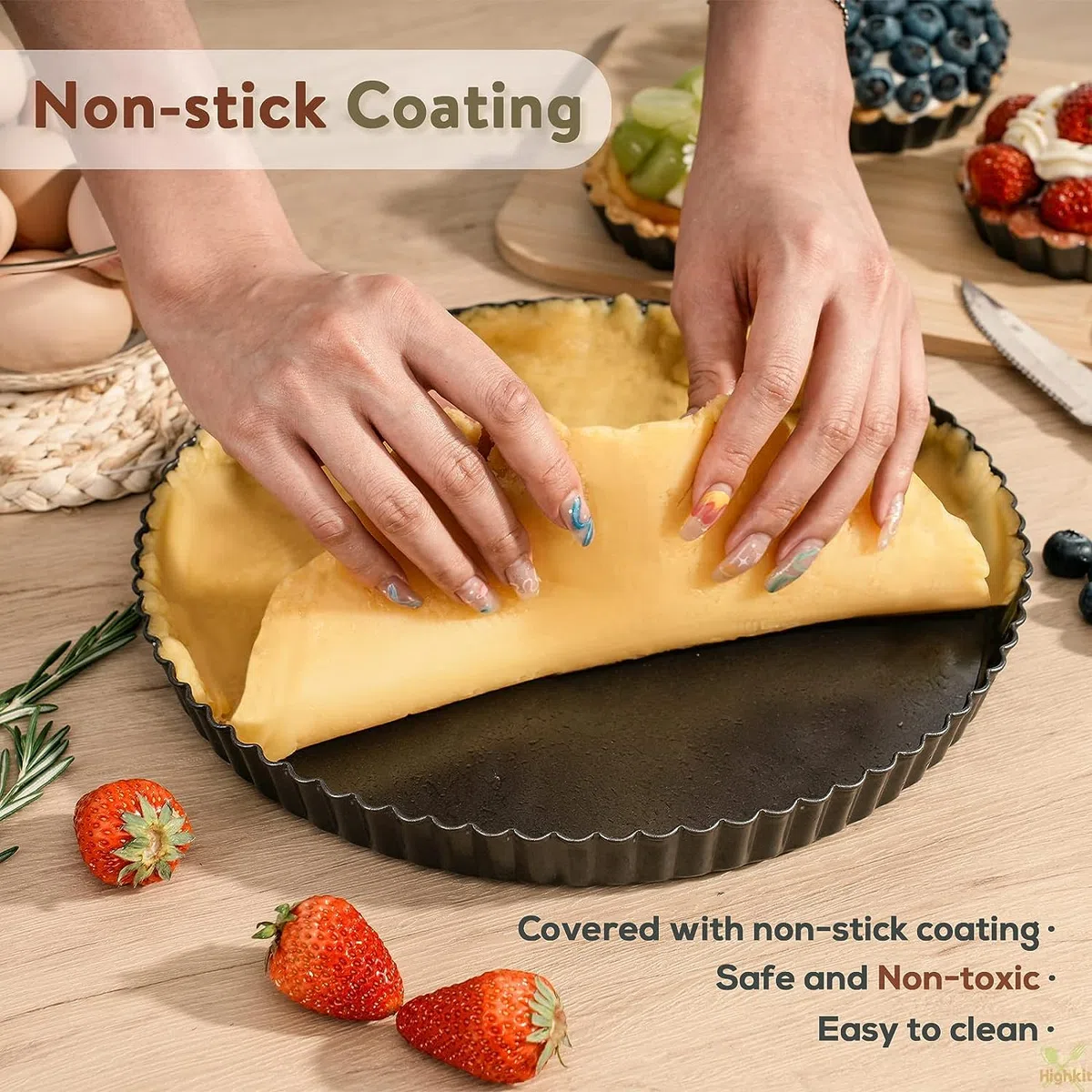 Molde para quiche, 28 cm, con base elevadora, antiadherente, redondo, borde ondulado, molde para tartas de frutas, molde para quiche, tarte, acero, gris oscuro