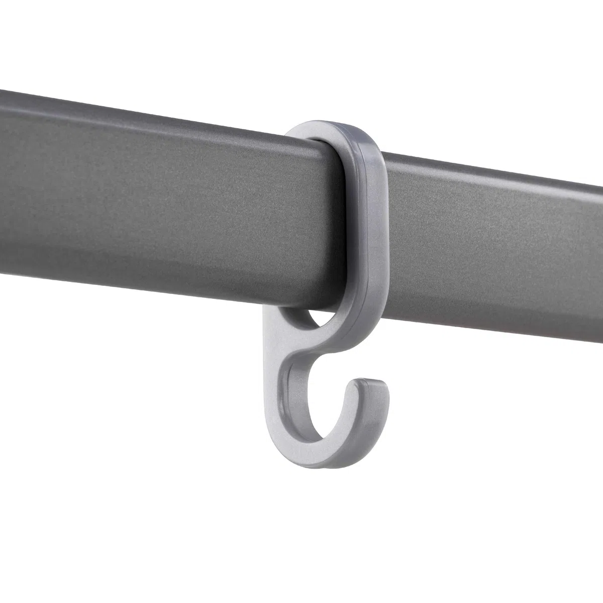 Gedotec Gancho de plástico plateado - para barra de armario ovalada H10623 | 10 piezas - Ganchos para barra de armario ovalada | 60 x 23 mm (alto x ancho)