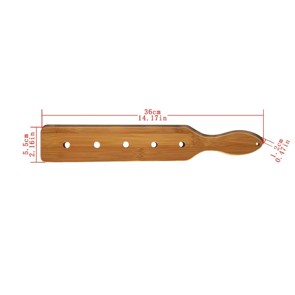 35.5cm Remo de Bambú Ligero Duradero Liso con Orificios de Flujo de Aire Remo de Madera Sin Acabado