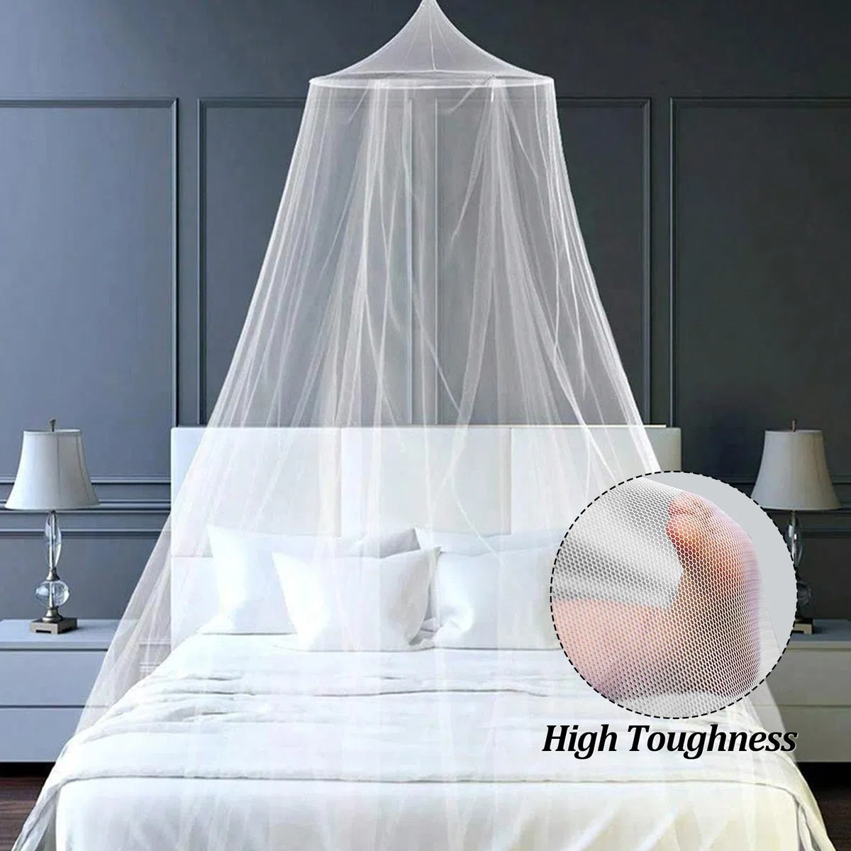 HOOPOE Mosquitera Cama Matrimonio Individual,2 Piezas Mosquito Net for Bed Dosel, Mosquitero Cúpula Universal Poliéster,Viajes Mosquitera Plegable Portátil 60x250x900cm