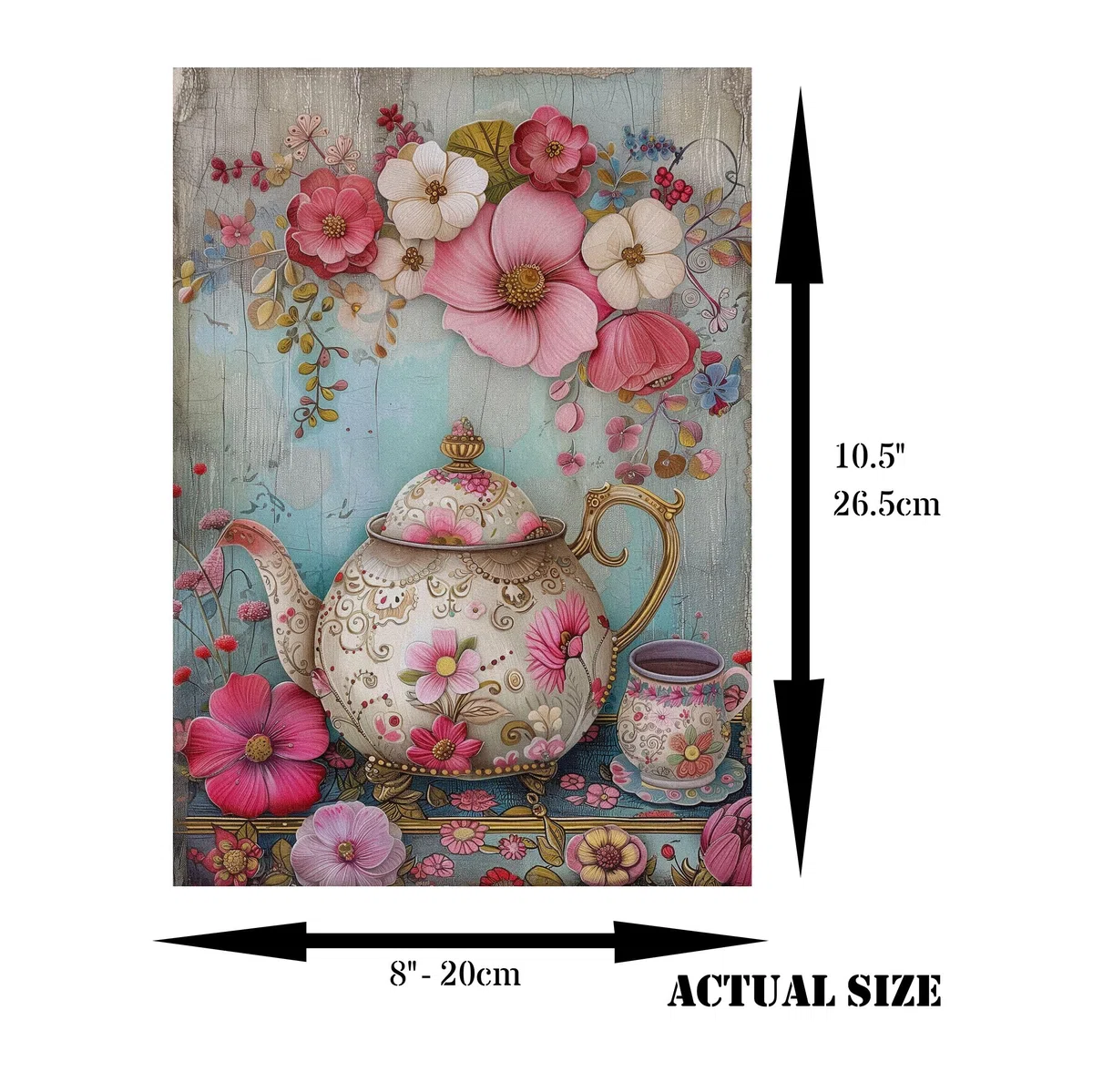 Papel de arroz La hora del Té, 20 x 26,6cm (6pc) - 6 Diseños para Scrapbooking Tarjetas Manualidades, Decoupage by CRAFT KREATIVELY
