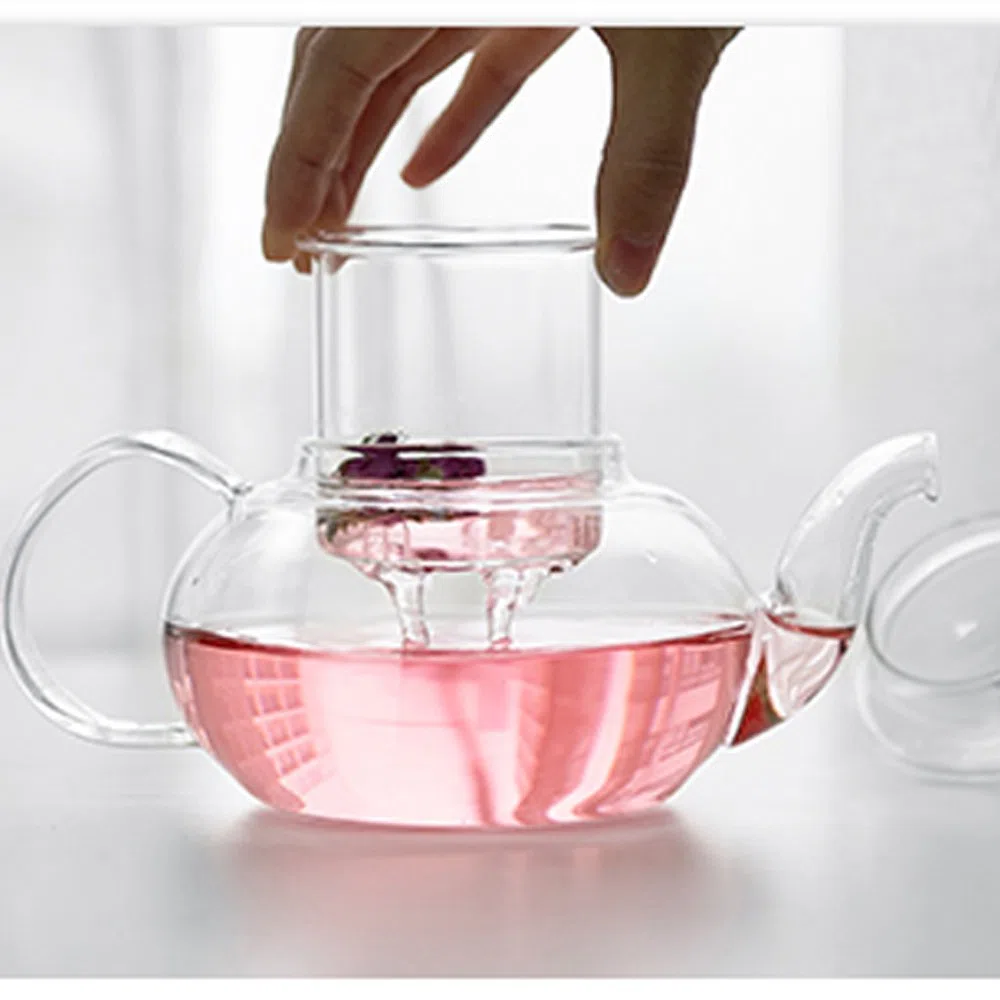 600ML Tetera de Vidrio de Clásico con Filtro de Vidrio Infusor y Tapa