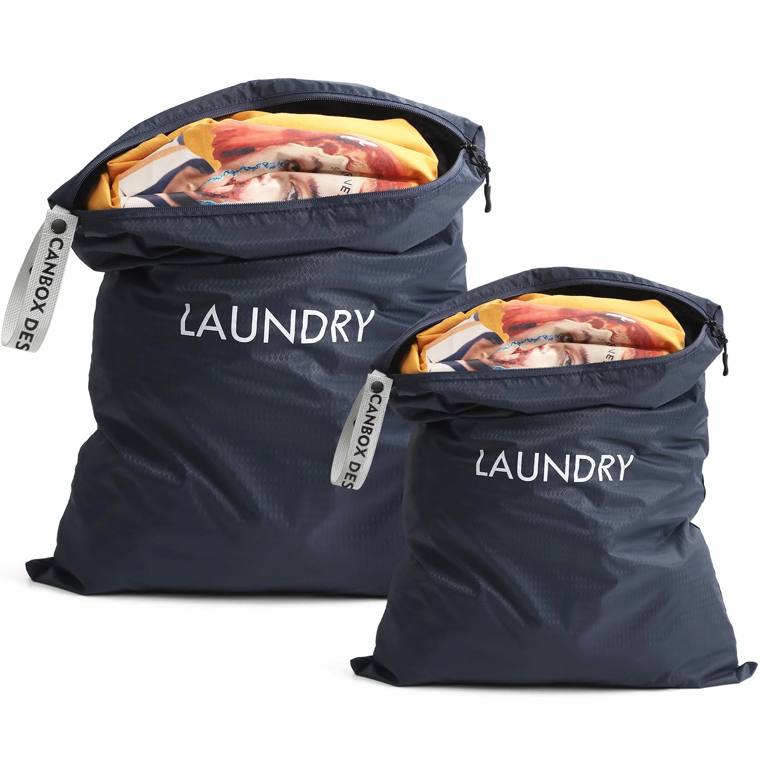Bolsas de Lavandería, Impermeable Nylon Bolsa Ropa Sucia, 2Pcs Wet Dry Bag con Cremallera para Viajes, Fitness o Natación