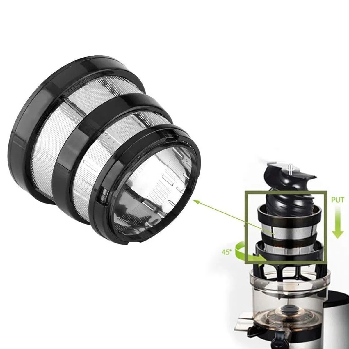 Filtro de exprimidor de acero inoxidable Filtro de malla fina Exprimidor lento Filtro de malla fina Extractor de jugos Accesorios para exprimidor SBF11