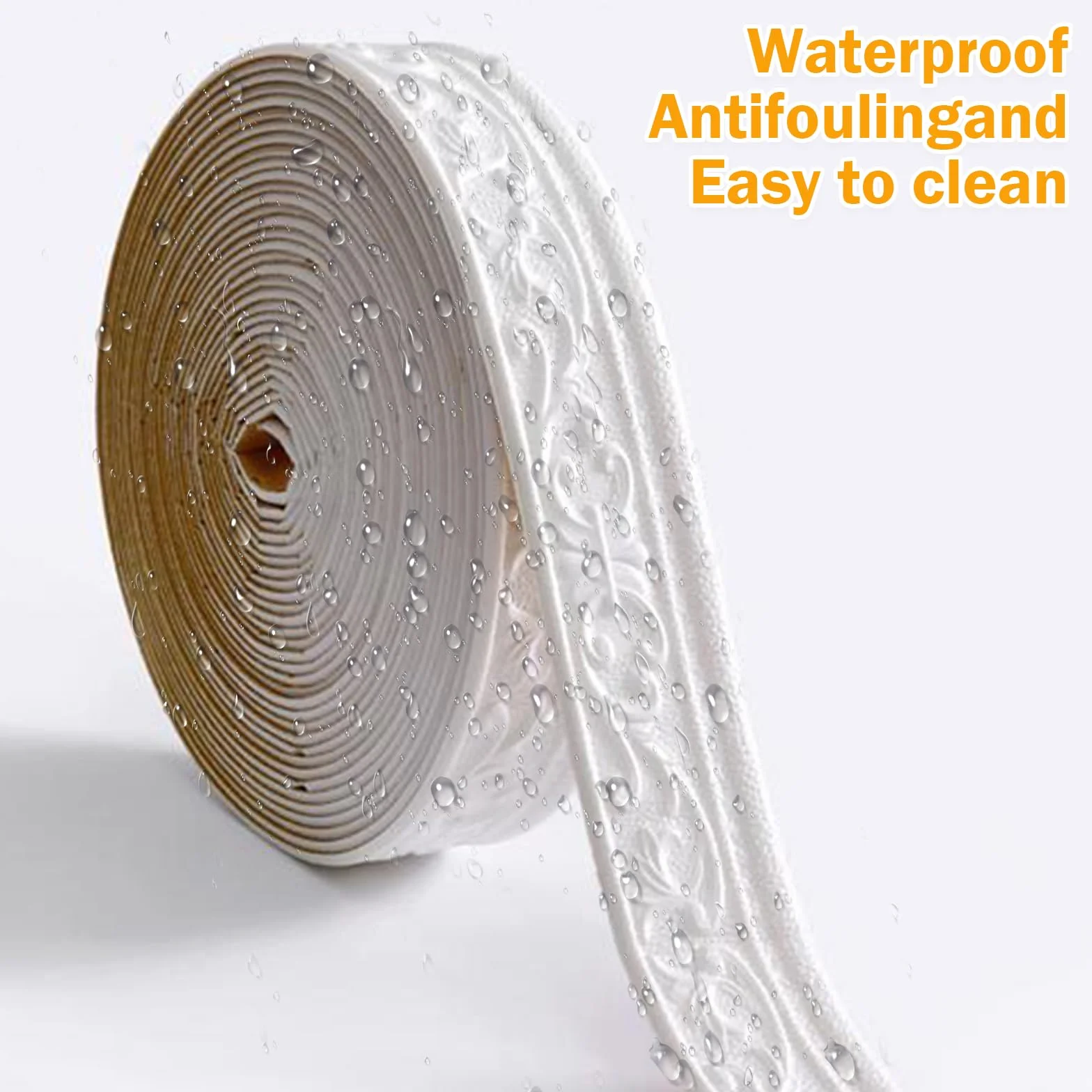 Cenefa Adhesiva para Pared 10mx8cmx5mm,Cenefas Adhesivas para Paredes Suave e Impermeable, Molduras Decorativas Adecuado para Pasillos, Murales, Techos, Esquinas, Líneas, Paredes(Blanco)