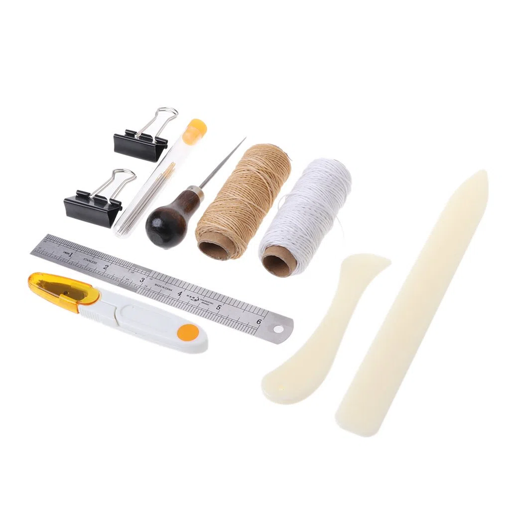 JIACUO Nuevo Kit de encuadernación de 16 Piezas Herramientas de Inicio Set Carpeta de Hueso Papel DIY Manualidades Costura