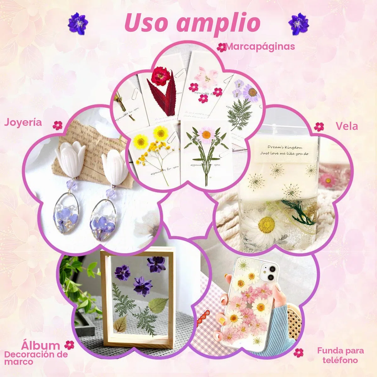 140 piezas de flores secas para resina, flores prensadas, hojas secas a granel, kit de hierbas naturales para álbumes de recortes, manualidades, joyas de resina epoxi, velas, jabón, decoración de uñas