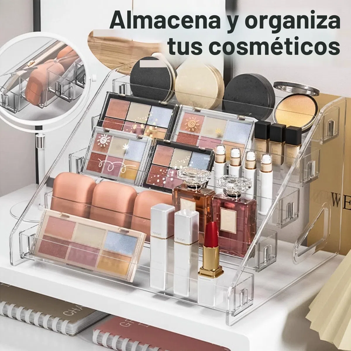 5 Pisos Expositor Metacrilato Transparente, Organizador Perfumes, Expositor de Acrílico Para Cosméticos, Joyería,Cupcake,Gafas de Sol,Esmalte de Uñas,Coleccionables