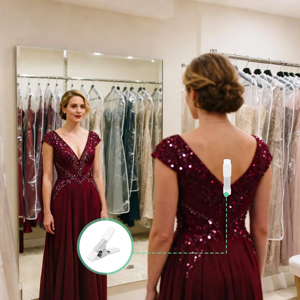 4uds Pinzas para Vestidos de 10,6cm, Ideales para Vestidos Novia Costureras Maniquíes Diseñadores de Moda y Fotógrafos