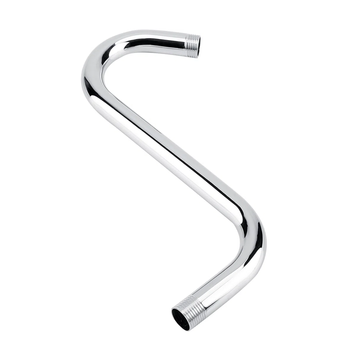 Generic Brazo de Ducha Curvado en S de Gran Altura, Acabado Plateado, Ideal para Personas Altas, Acero Inoxidable Resistente