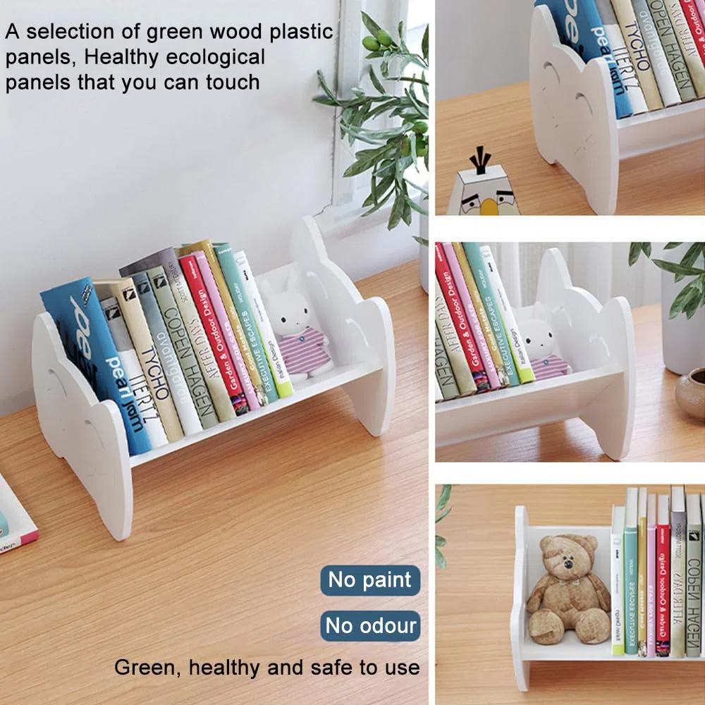 Estantería de escritorio para niños, almacenamiento blanco para habitación